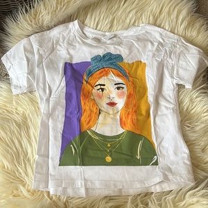 Zara girls printed girl tee